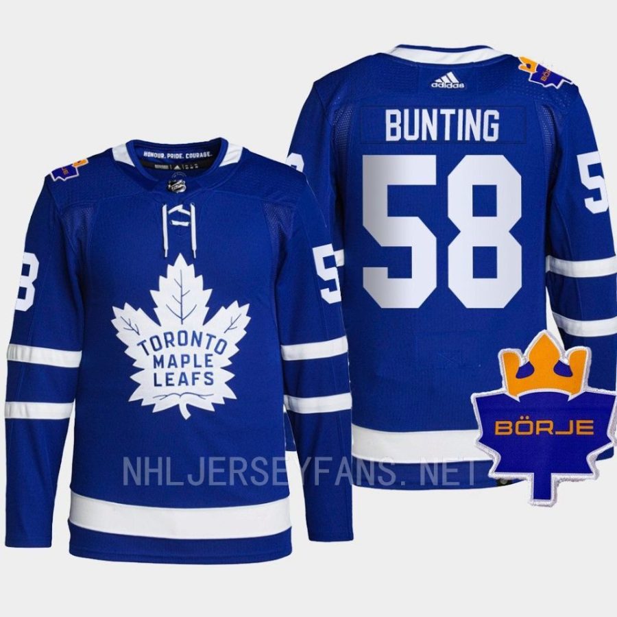 men maple leafs michael bunting 2022 authentic the king borje patch blue jersey