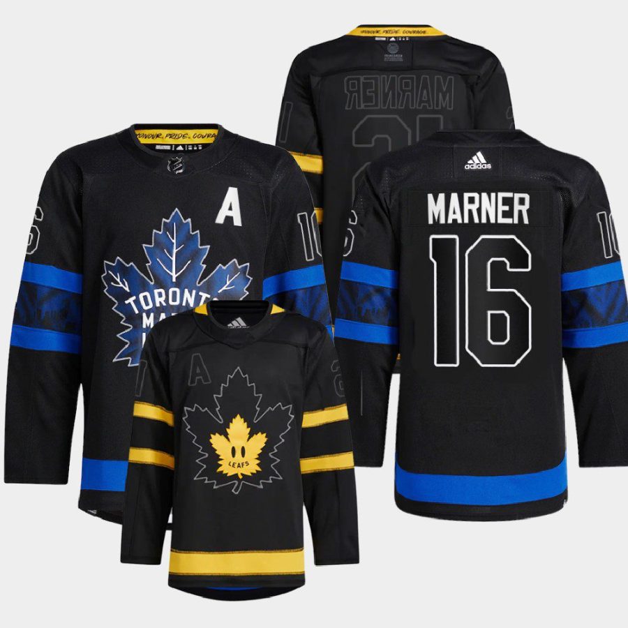 men maple leafs mitch marner 2022 drew house alternate authentic reversible black jersey