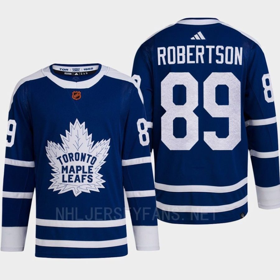 men maple leafs nick robertson 2022 authentic primegreen reverse retro 2.0 blue jersey