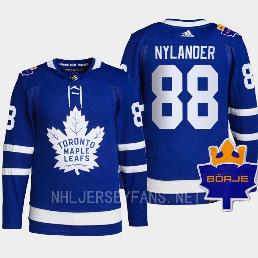 men maple leafs william nylander 2022 authentic the king borje patch blue jersey