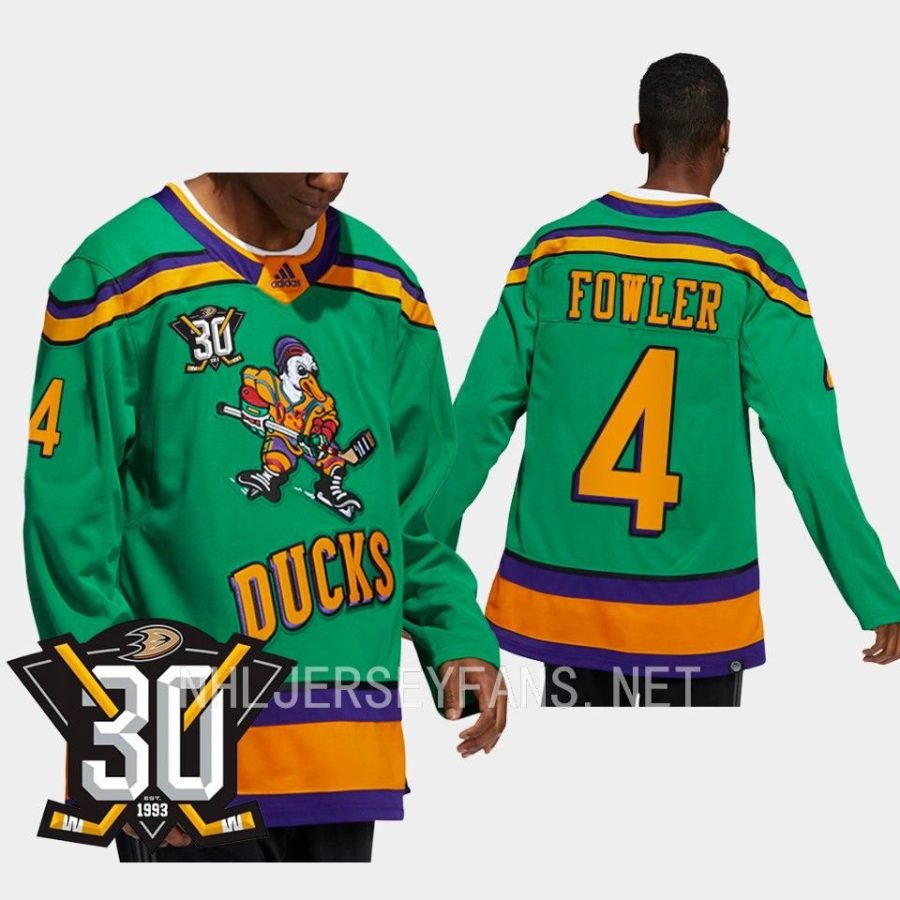 men mighty ducks cam fowler throwback 30th anniversary 2023 24 green jersey