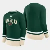 men minnesota wild back pass green lace up long sleeve t shirt