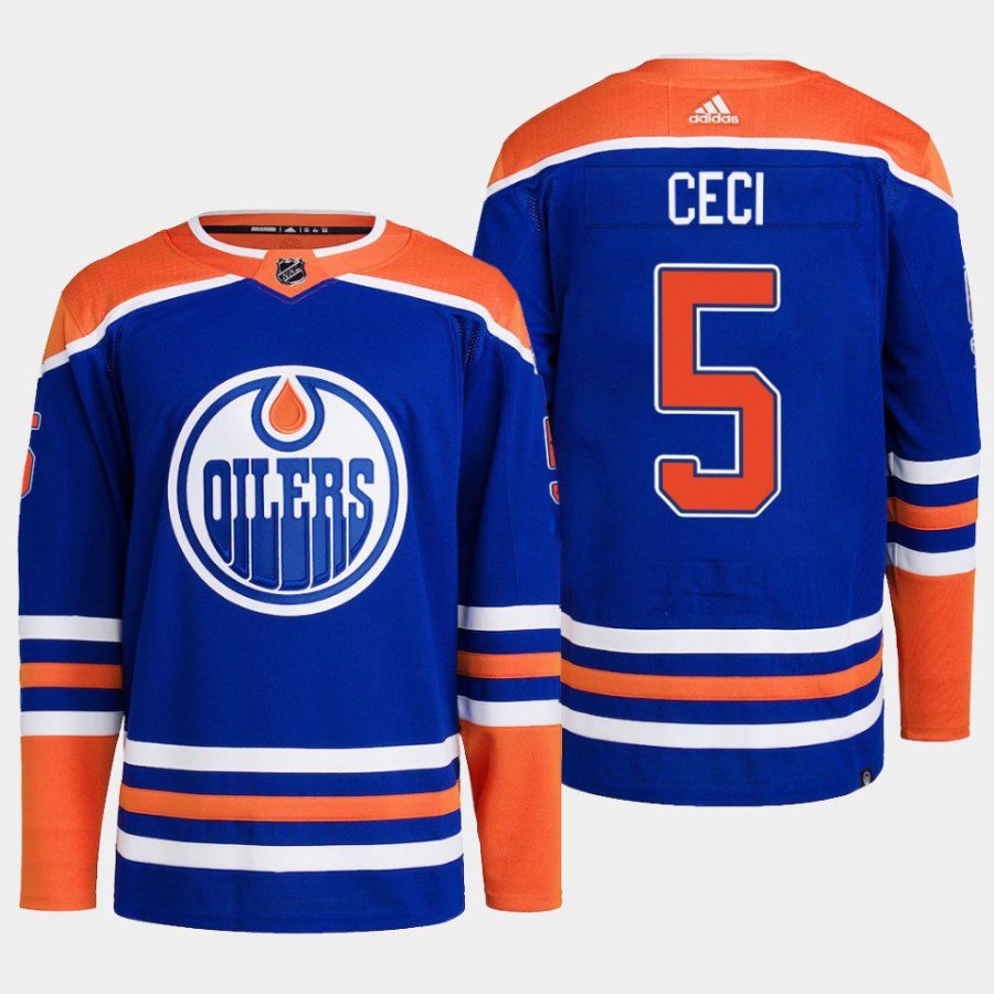 men oilers cody ceci 2022 23 primegreen authentic home royal jersey