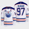 men oilers connor mcdavid 2022 away lee ryan hall of fame patch white jersey