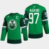 men oilers connor mcdavid warm up 2022 st. patrick green jersey