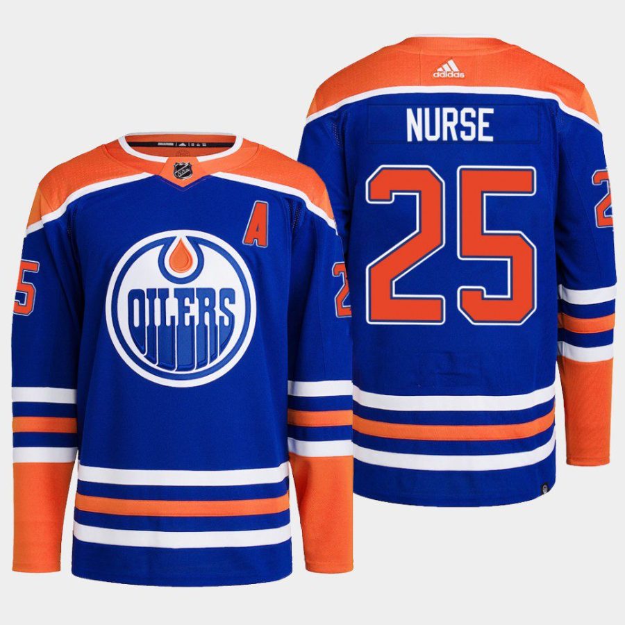 men oilers darnell nurse 2022 23 primegreen authentic home royal jersey