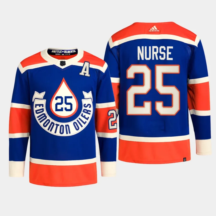 men oilers darnell nurse primegreen 2023 nhl heritage classic authentic player royal jersey