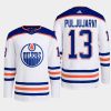 men oilers jesse puljujarvi 2022 23 away primegreen authentic white jersey