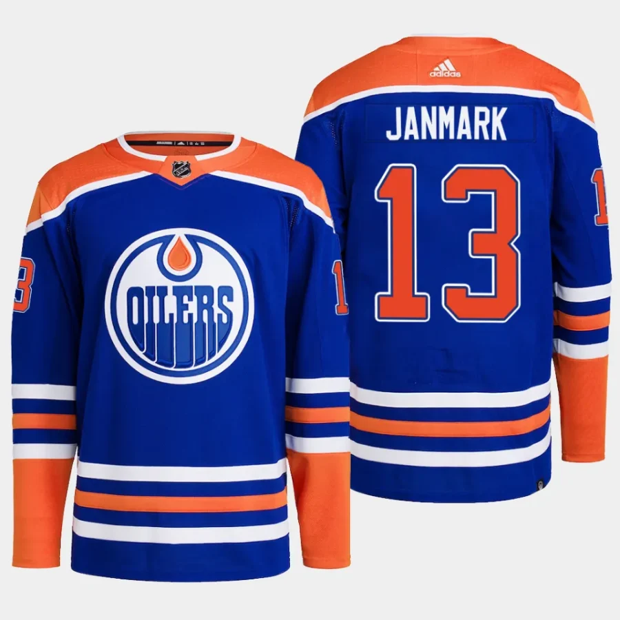 men oilers mattias janmark authentic pro home primegreen royal jersey