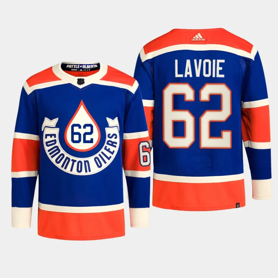 men oilers raphael lavoie primegreen 2023 nhl heritage classic authentic player royal jersey