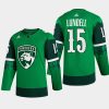 men panthers anton lundell warm up st. patricks day 2022 green jersey