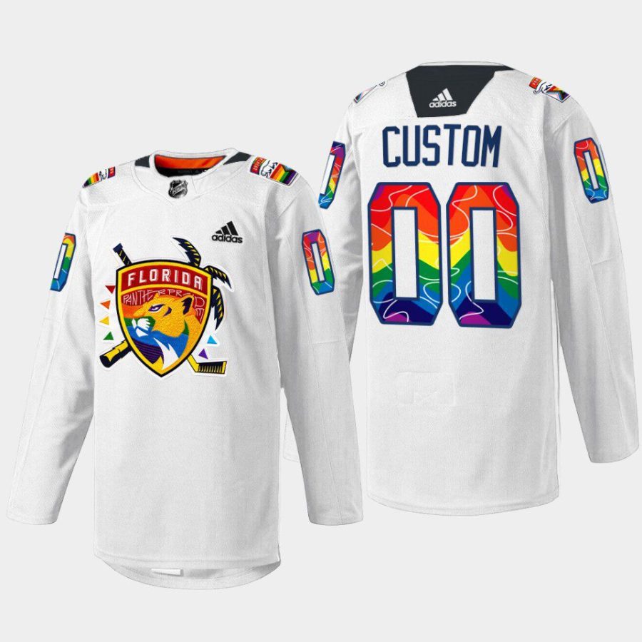 men panthers custom warmup pride night 2023 white jersey