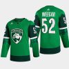 men panthers mackenzie weegar warm up st. patricks day 2022 green jersey