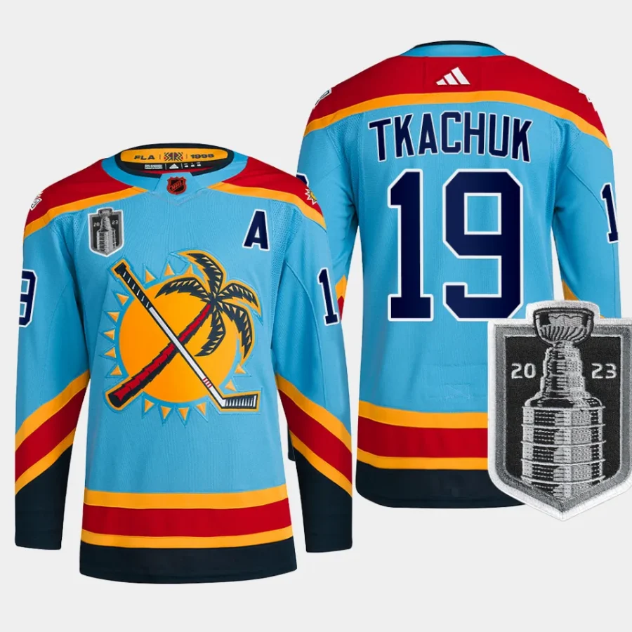 men panthers matthew tkachuk reverse retro 2023 stanley cup final authentic blue jersey