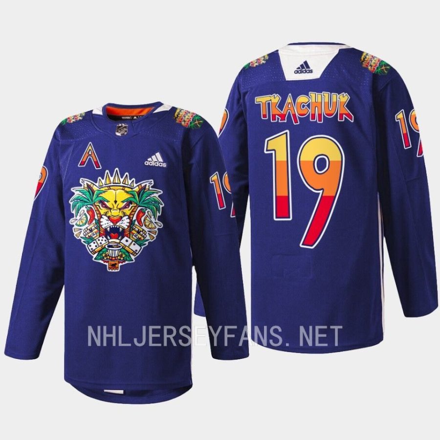 men panthers matthew tkachuk warmups vamos gatos 2023 navy jersey