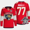 men panthers niko mikkola authentic home 30th anniversary primegreen red jersey