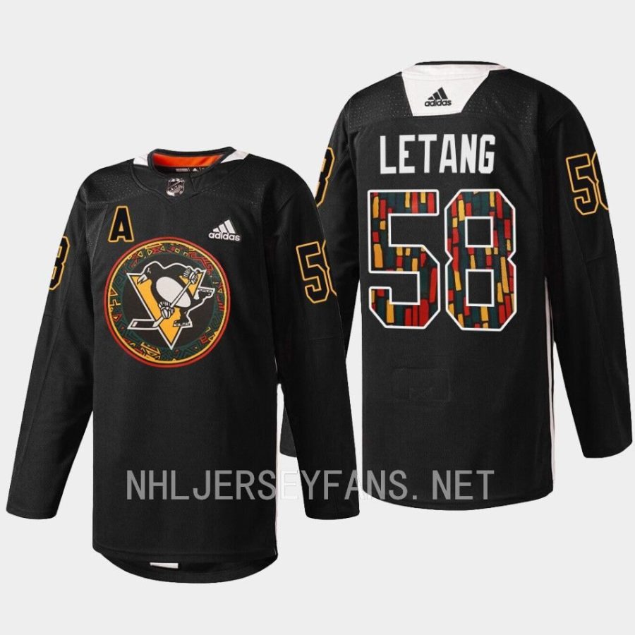 men penguins kris letang 2023 warmup black hockey history black jersey