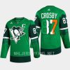 men penguins sidney crosby 2023 st. patricks day primegreen authentic jersey green