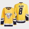 men predators cody glass 2022 authentic primegreen reverse retro 2.0 yellow jersey