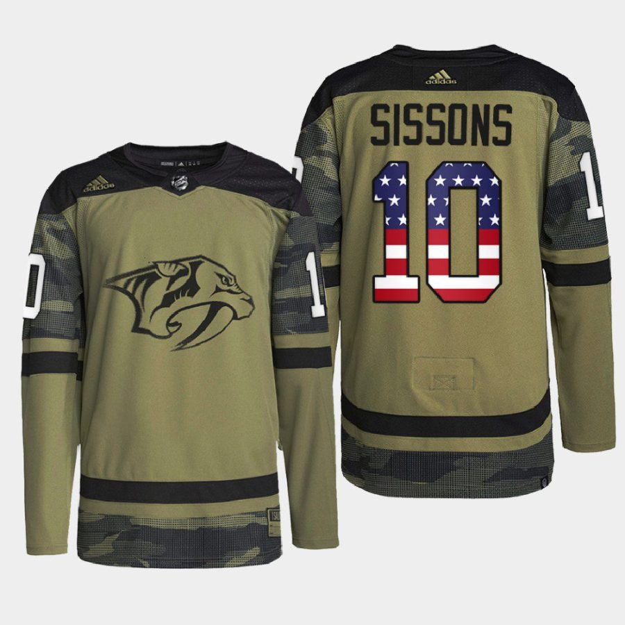 men predators colton sissons practice military appreciation 2022 camo jersey