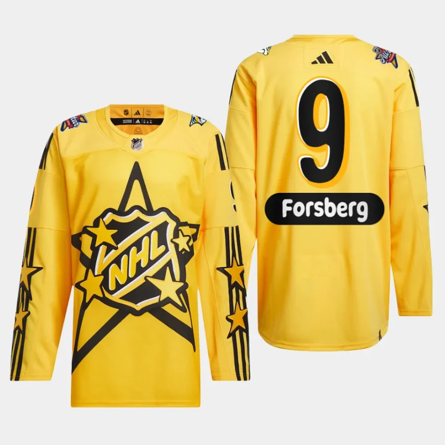 men predators filip forsberg drew house 2024 nhl all star game primegreen authentic yellow jersey