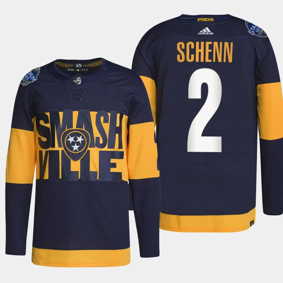 men predators luke schenn primegreen nhl stadium series authentic pro navy jersey