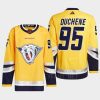 men predators matt duchene 2022 authentic primegreen reverse retro 2.0 yellow jersey