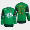 men predators ryan johansen warm up st. patricks day 2022 green jersey