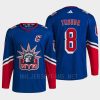 men rangers jacob trouba 2022 authentic primegreen reverse retro 2.0 blue jersey