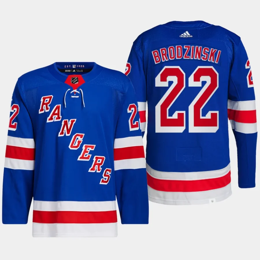 men rangers jonny brodzinski primegreen home authentic pro blue jersey