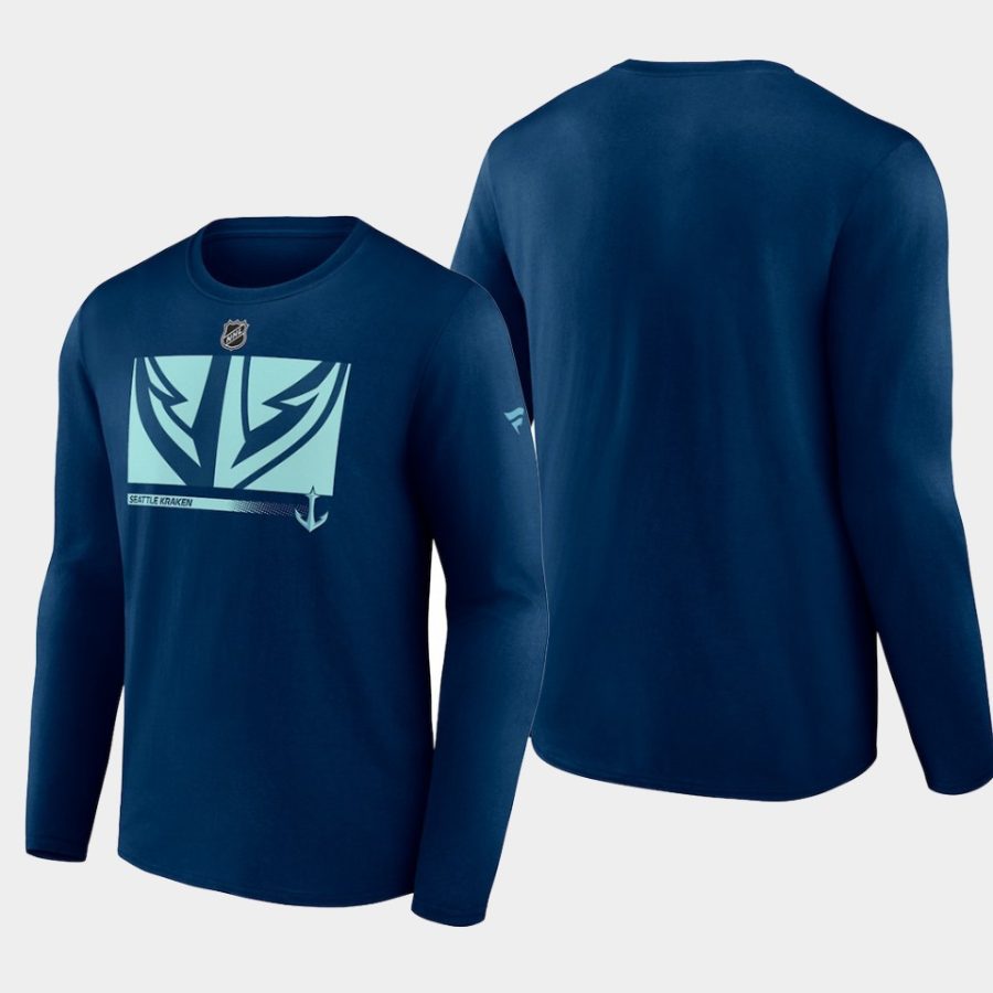 men seattle kraken authentic pro core collection blue secondary long sleeve t shirt