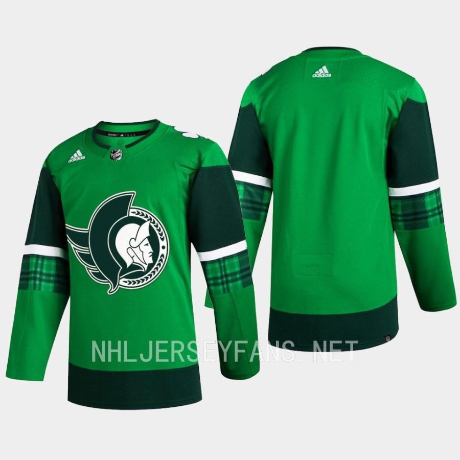 men senators 2023 st. patricks day primegreen authentic jersey green