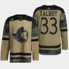 men senators cam talbot 2022 warm up military appreciation camo jersey