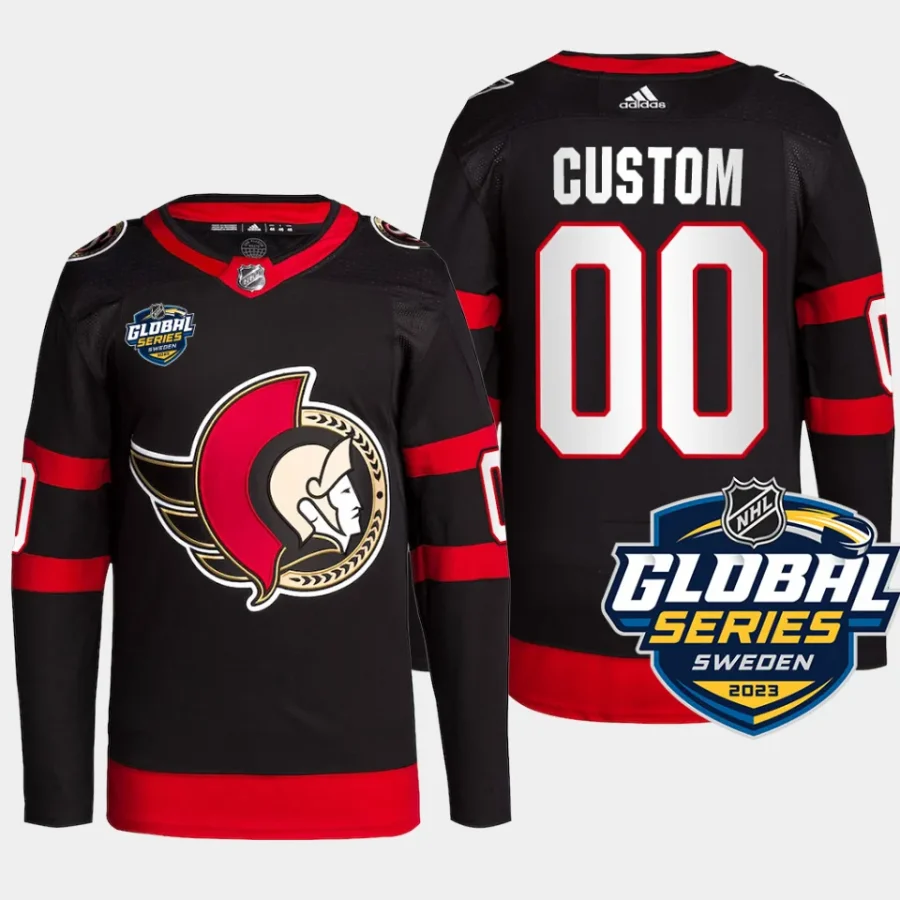 men senators custom authentic 2023 nhl global series sweden black jersey