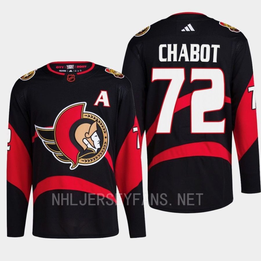 men senators thomas chabot 2022 breakaway special edition 2.0 retro black jersey