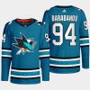 men sharks alexander barabanov 2022 23 primegreen authentic home teal jersey