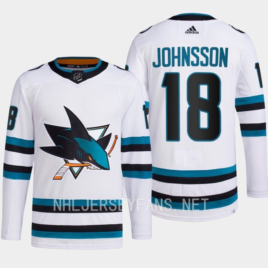 men sharks andreas johnsson 2022 23 away authentic primegreen white jersey