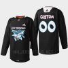 men sharks custom specialty warm up 2022 los tiburones black jersey