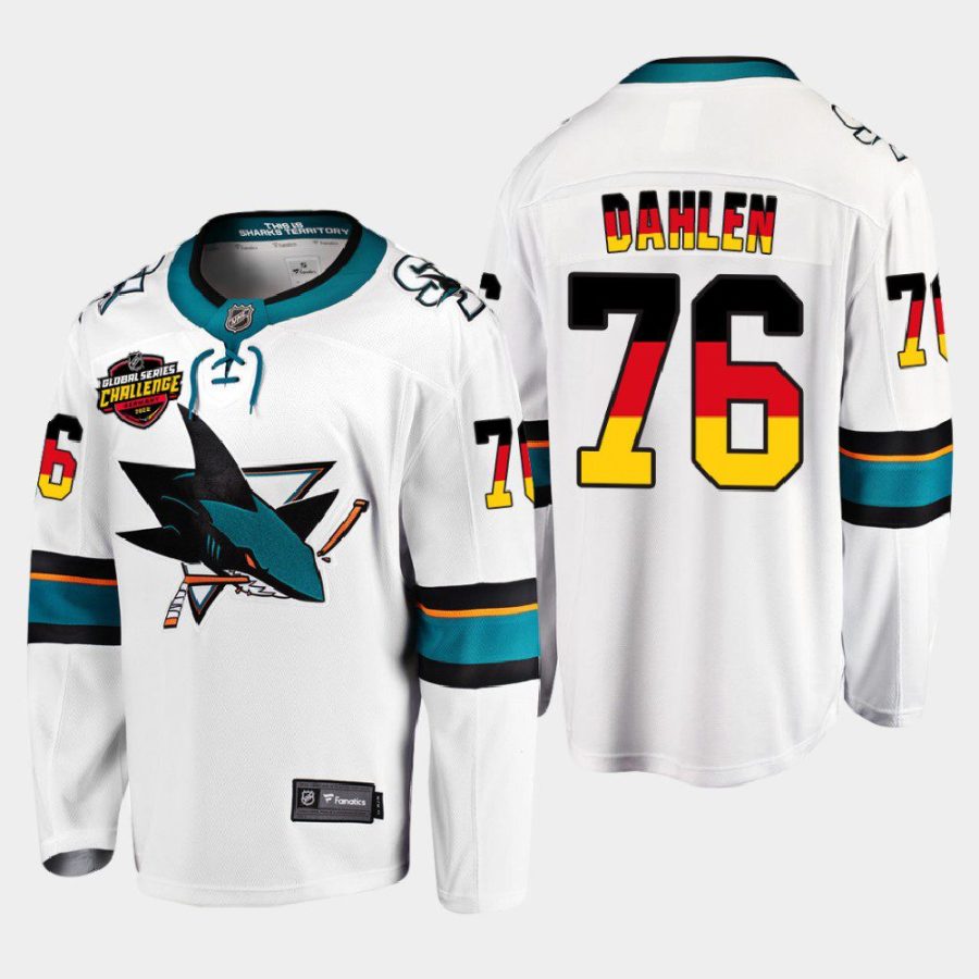 men sharks jonathan dahlen germany challenge 2022 nhl global series white jersey