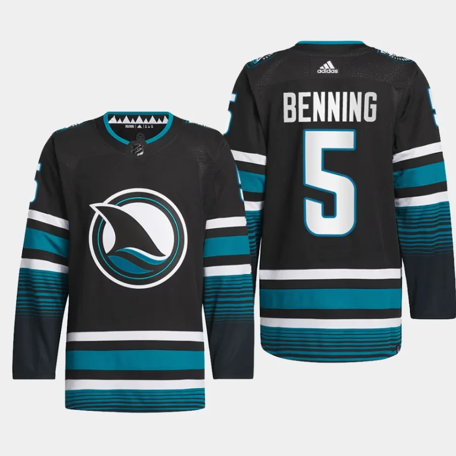 men sharks matt benning 2023 24 authentic pro cali fin 3rd alternate black jersey