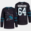 men sharks mikael granlund authentic pro alternate primegreen black jersey