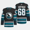 men sharks mike hoffman 2023 24 authentic pro cali fin 3rd alternate black jersey