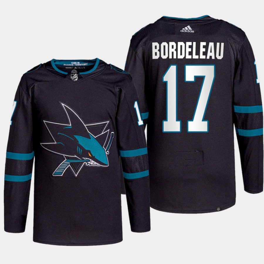 men sharks thomas bordeleau 2022 alternate primegreen authentic black jersey