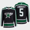 men stars nils lundkvist 2022 authentic pro reverse retro 2.0 primegreen black jersey