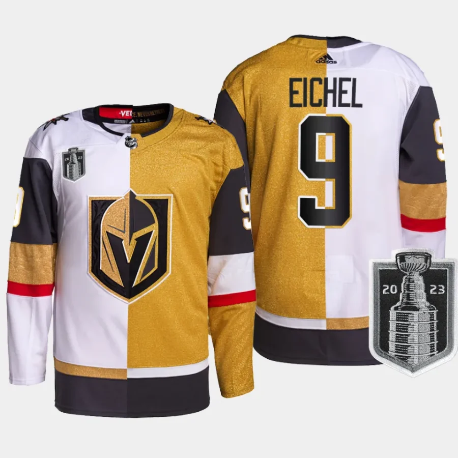 men vgk jack eichel split edition 2023 western conference champions white gold jersey