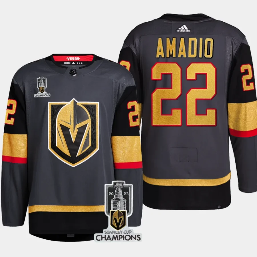 men vgk michael amadio authentic alternate 2023 stanley cup champions gray jersey