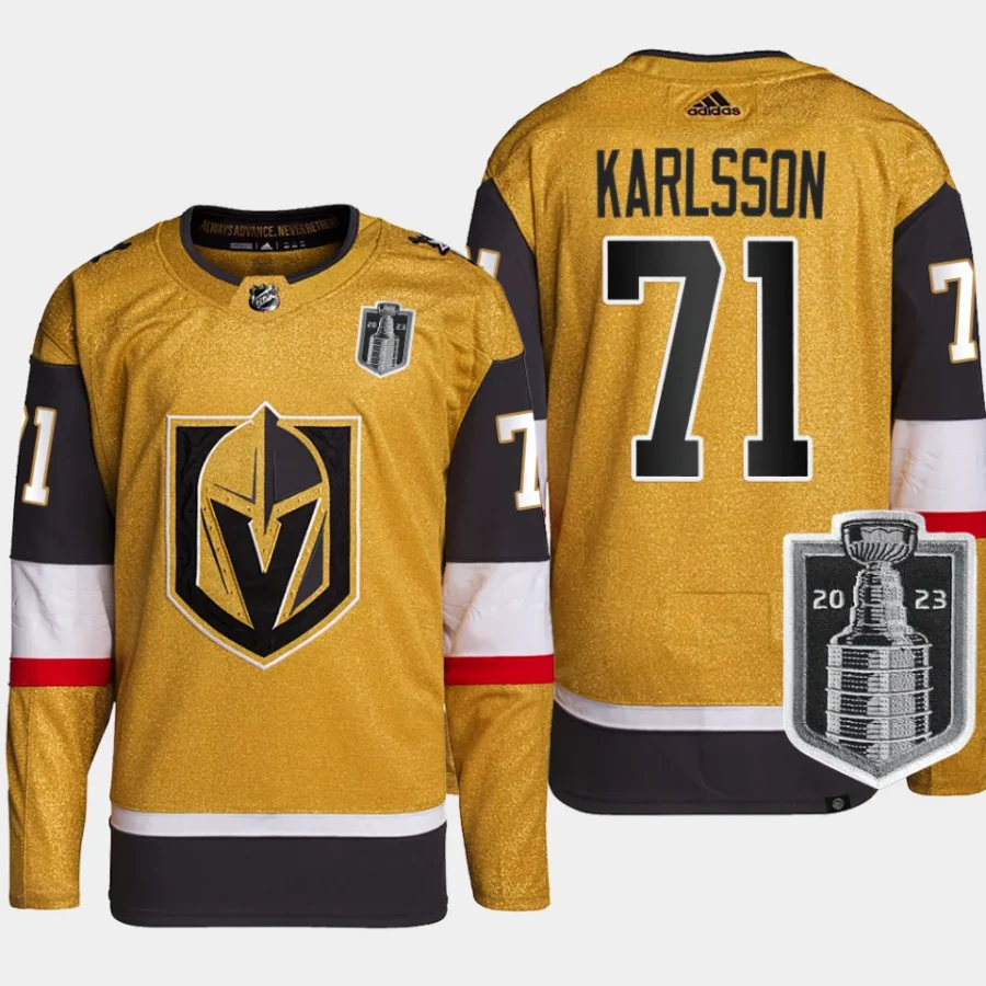 men vgk william karlsson authentic home 2023 stanley cup final gold jersey