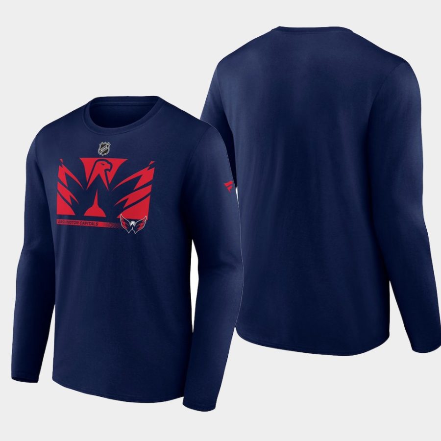 men washington capitals authentic pro core collection navy secondary long sleeve t shirt