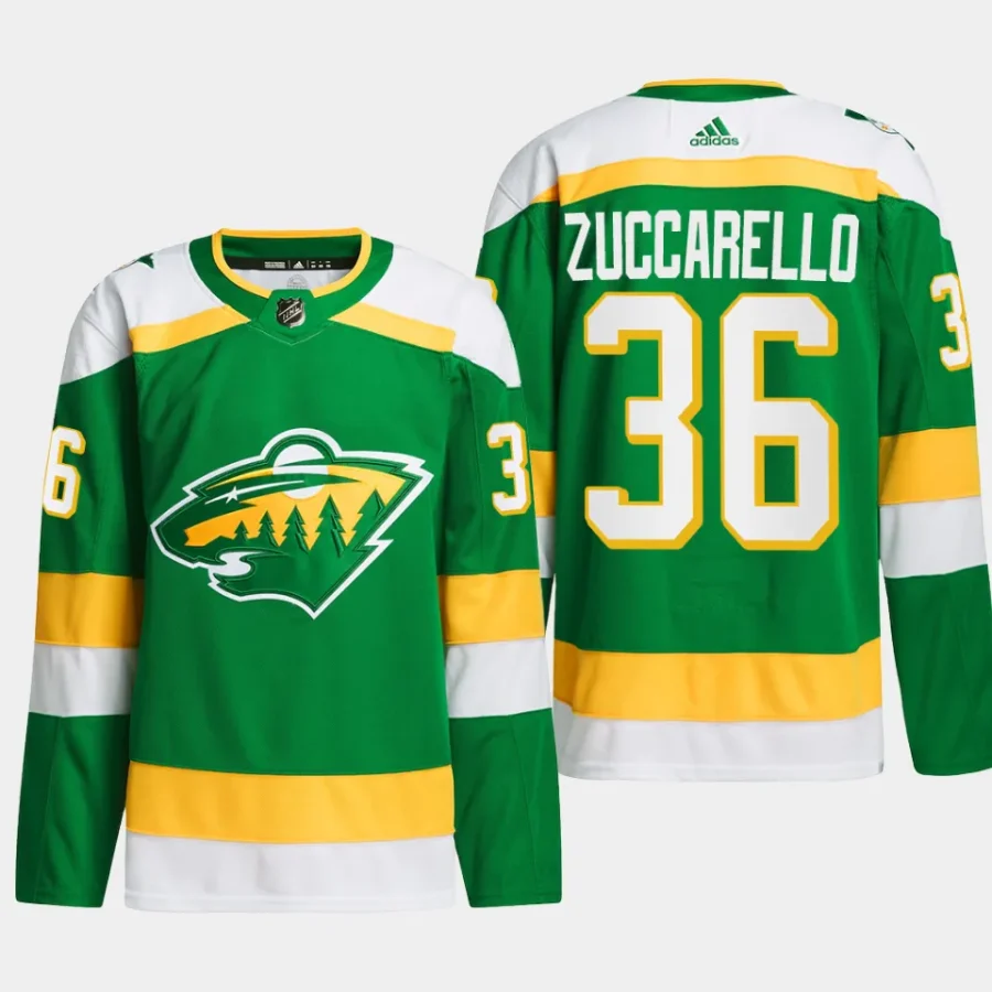 men wild mats zuccarello 2023 24 primegreen alternate authentic player green jersey