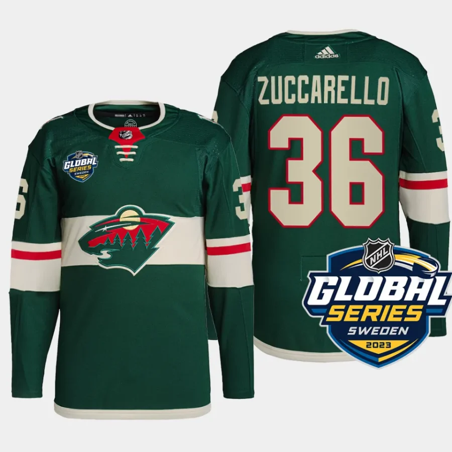 men wild mats zuccarello authentic 2023 nhl global series sweden green jersey